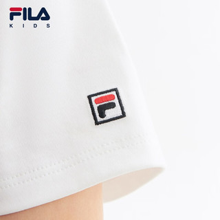 FILA【丝柔棉】斐乐童装儿童短袖衫2023夏季多彩冰淇淋t恤 【男款】标准白-SWT 120