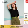 诗篇（PSALTER）可颜女装夏季宽松圆领减龄提花莱赛尔桑蚕丝短袖毛针织衫 黑色 36