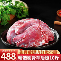 潮羊牧歌 宁夏滩羊肉 生鲜羊腿去骨纯后腿肉新鲜羊腿肉羊小腿烧烤火锅食材 去骨后腿肉10斤