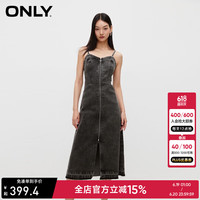 ONLY2024夏季新款通勤风休闲百搭磨毛牛仔吊带连衣裙女|124242002 J32 210洗水牛仔蓝 165/84A/M