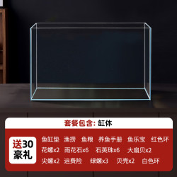 CHANGRUI 长锐 金晶超白玻璃 鱼缸 30x30x30cm+礼包