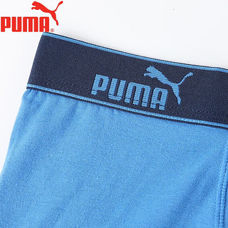 PUMA彪马PUMA 男士内裤 透气运动男平角内裤3条装 XL 黑色+浅灰+蓝色 XL(160-180斤)