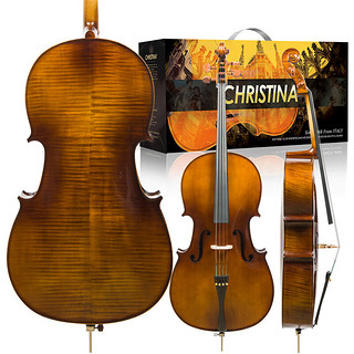 克莉丝蒂娜（Christina）C04大提琴初学者儿童入门纯实木演奏考级成人专业级乐器1/2