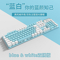 EWEADN 前行者 行者GX320Z双拼色键盘鼠标套装机械手感有线女生办公电脑笔记本