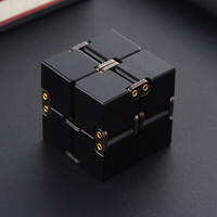 黑科技 创意男孩男朋友减压抖音玩具无限魔方成人解压百变初学者六一节送儿童 高端版黑色 实心铝合金175g