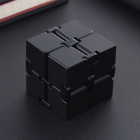 黑科技 创意男孩男朋友减压抖音玩具无限魔方成人解压百变初学者六一节送儿童 升级版黑色 航空铝合金180g