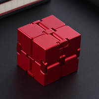 黑科技 创意男孩男朋友减压抖音玩具无限魔方成人解压百变初学者六一节送儿童 升级版红色 航空铝合金180g