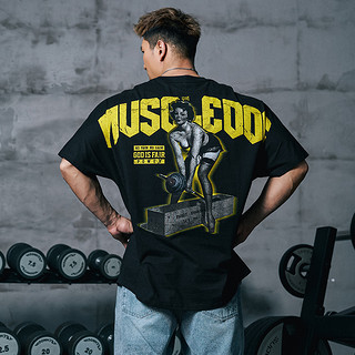 Muscle Dog 肌肉狗 短袖T恤男潮牌性感印花夏季宽松运动上衣男士训练衣服