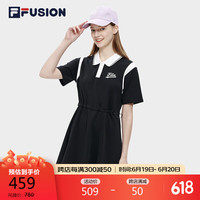FILA FUSION斐乐潮牌女子连衣裙2024夏宽松POLO领运动休闲裙