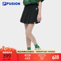 FILA FUSION斐乐潮牌梭织短裙女2024夏时尚休闲收腰显瘦半身裙