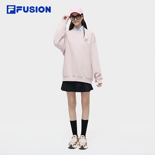 FILA FUSION斐乐潮牌款针织套头衫2024春季时尚休闲卫衣 赤粉色-PK 160/84A/XS