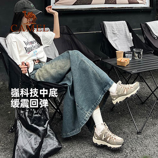 骆驼（CAMEL）【昆仑】户外登山鞋跑步爬山徒步鞋男女透气休闲运动鞋F13B097001 浅米/棕，男【透网版】 40