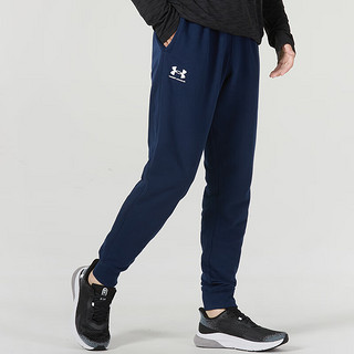 安德玛（Under Armour）冬季男裤2024户外针织加绒保暖休闲裤工装裤卫裤安德玛运动裤 蓝色【抓绒保暖】束脚裤 M【170】体重110~130斤左右 黑色【拉链裤脚】偏小一码 M【170】体重120~140斤左右