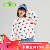 SESAME STREET女童夏季薄款外套2024夏装中小童连帽防晒皮肤衣休闲儿童装 B01白色 130