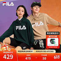 斐乐（FILA）多彩卫衣长袖装宽松时尚运动连帽套头衫男女上衣印花 秀峰绿-GN 160/84A/XS