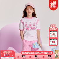 PawinPaw卡通小熊童装2024年夏季男女童大童-上下套装 Pink粉红色/25 110