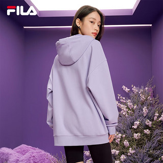 斐乐（FILA）多彩卫衣长袖装宽松时尚运动连帽套头衫男女上衣印花 （加绒）数字薰衣草-PR 170/92A/M