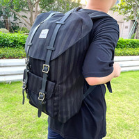 Select背包双肩包旅行包15-16英寸电脑包男双肩背包大容量出差短途包 宽条纹旅行大背包