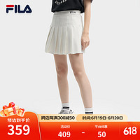 FILA 斐乐女士梭织裙2024夏季时尚休闲宽松半身裙百褶裙 云菇白-WT 185/82A/XXXL