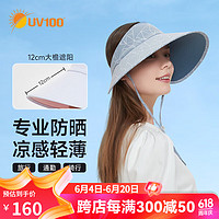 UV100 防晒帽男女夏季防紫外线太阳帽骑行大帽檐空顶遮阳帽23513几何