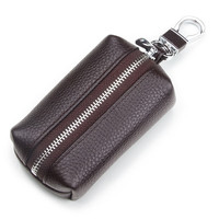 欧凡卡蒂大容量钥匙包男士真皮锁匙包女汽车钥匙套卡包收纳包钥匙扣钥匙袋 咖啡色