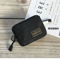 络伊得（LUOYIDE）潮牌证件包卡包小巧包零钱包硬币包耳机小包潮流小挂钩MINI小包包 黑色聚酯料