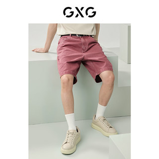 GXG 简约宽松圆领短袖T恤 浅驼色 190/XXXL