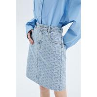 丽丽 LILY夏季复古老花舒适全棉牛仔短裙半身裙