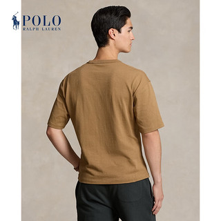 Polo Ralph Lauren 拉夫劳伦男装 24秋宽松版棉徽标平纹针织T恤RL18431 270-棕黄色 XS