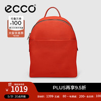 爱步(ECCO)双肩包男女 简约百搭现代风大容量牛皮背包 雅致9105818 鲜红色910581891033