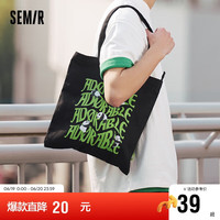 森马(Semir)帆布袋熊猫系列男单肩手提包大容量托特包105324153217