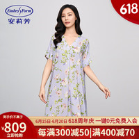 安莉芳专柜新品莫代尔v领短袖碎花睡裙女士可外穿家居裙EL00725 花色FLW