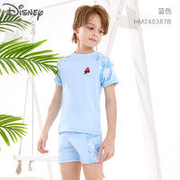 迪士尼儿童泳衣男童训练分体游泳装中大童速干泳裤 M240387B浅蓝 140cm 