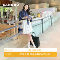 SANDRO【同款】24早秋女装法式百褶半身裙短裙SFPJU01213 淡褐色 36