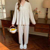 婧麒(JOYNCLEON)月子服春秋产后睡衣女春秋夏季薄款哺乳家居服可外出舒适 白色 L码