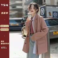 翊尚美休闲小西装外套女春秋薄款设计感小西服百搭韩版小个子女装外套 黑色【秋冬加长款】 XL【120-140斤】