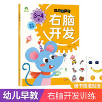 爱德少儿幼儿早教左脑右脑开发童书绘本 3-4岁思维训练游戏书 右脑开发 3~4岁右脑开发