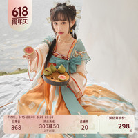 十三余 小豆蔻儿国风长袖连衣裙女装春夏款 蝴蝶结配饰 M
