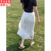 笙格儿飘逸流光纱裙半身裙女夏季薄款2024高级感小个子显瘦沙滩a字长裙 白色 均码（70-140）