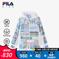 FILA斐乐童装儿童防晒服2024新款女中大童凉感抗菌连帽上衣 满印一-ZA 1
