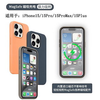 诺康士 苹果15Promax手机壳MagSafe磁吸动画保护套iPhone15液态硅胶手机套防摔亲肤 MagSafe磁吸【凛蓝色】液态硅胶丨装壳动画 苹果 15 Pro Max【贈全屏膜+镜头膜】