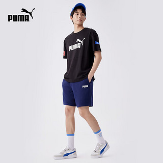 彪马（PUMA） 男子撞色印花运动休闲短裤 ESS SWEAT SHORTS 683489 粗呢蓝-02 S(170/70A)