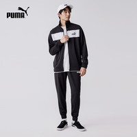 PUMA 男子撞色运动风休闲套装 POLY SUIT CL 678477 黑色-01 M