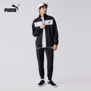 PUMA 男子撞色运动风休闲套装 POLY SUIT CL 678477 黑色-01 M