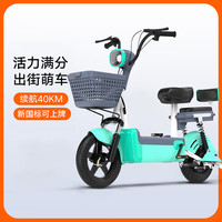 雪辰新国标电动自行车成人电动自行车锂电池代步车长续航电瓶 青盐绿【CCC认证+骑行大礼包】 裸车无电池【可自行安装电池】