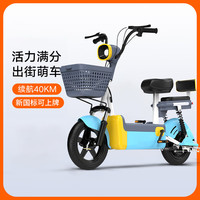 雪辰新国标雅迪车型电动车电动自行车48V12A电动车轻便助力小型电瓶车 蓝色(新国标可上牌可提取充电） 48V18A豪华锂电池续航约180里