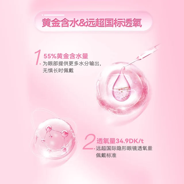 澜柏隐形眼镜日抛小粉片30片水润透明一次性近视镜片非美瞳女