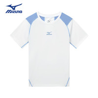 美津浓(MIZUNO)Mizuno儿童短袖T恤2024年夏季新款男女童宽松舒适拼色防晒t