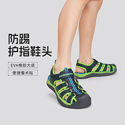 SKECHERS 斯凯奇 凯奇凉鞋夏季款童鞋轻质透气魔术贴护脚中大童凉鞋男童415012L