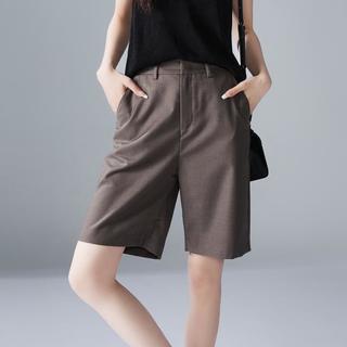 简约时尚通勤西装五分裤女2024夏季薄款百搭休闲直筒中裤